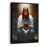 Quadro Decorativo Jesus Cristo Religioso Com Moldura 60x80