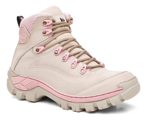 Tenis Coturno Bota De Couro Feminina Adventure Com Ca