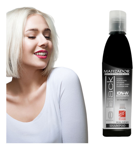 Shampoo Matizador Negro Para Cabello Platinado D'conde 250ml