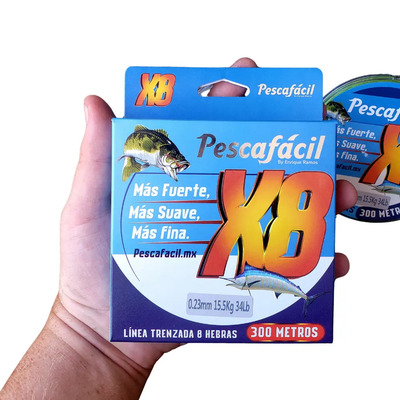 Linea Trenzada 8 Ebras 500 Metros Pescafacil Fuerte Color Verde 30 Libras | Envío gratis