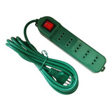 Alargador Con Switch 5 Tomas Color Verde M3-071v- Crazygames