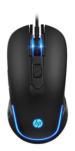 Mouse Gamer Hp M200 Negro Iluminado 2400dpi/tienda Megabytes