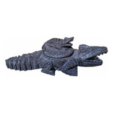 Molcajete Artesanal Piedra Volcánica Cocodrilo 75 Cm Largo