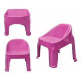 Set X10 Silla Sillón Plástico De Infantil Unisex Lisa