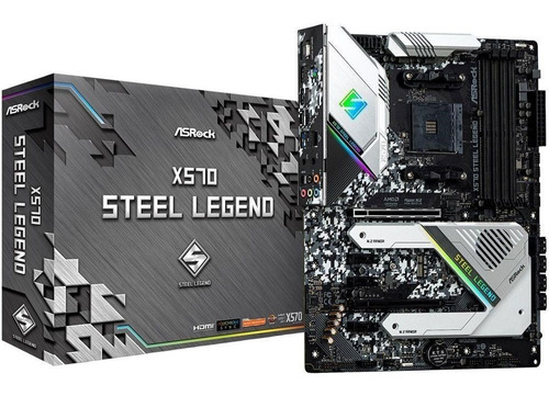 Placa Mãe, Asrock X570, Steel Legend Amd Am4, Atx, Ddr4.