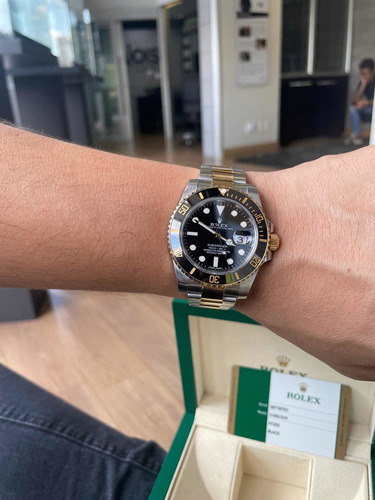 Rolex Submariner Aço E Ouro Mostrador Preto Ano 2015