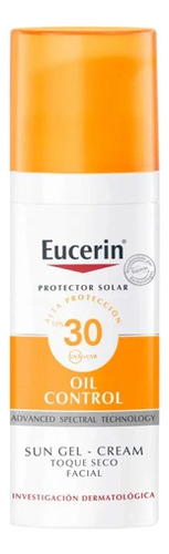 Eucerin Solar Gel-crema Oil Control Toque Seco Fps30 X 50 Ml
