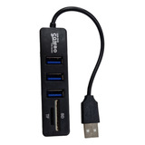 Hub 3 Portas Usb 3.0 5gbps Leitor Cartão Sd Micro Sd 5 Em 1