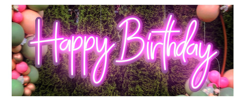 Letrero Led Neon Happy Birthday Fiestas Feliz Cumpleaños