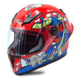 Casco Integral Transp Infantil Niño Niña Dot Rojo Dino Kids