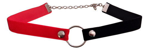 Choker Collar Harley Quinn Gargantilla Terciopelo Negro Rojo