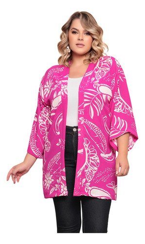 Kimono Cardigan Feminina Plus Size Estampas Liso Moda Verão