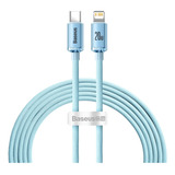 Cable Crystal Tipo-c A Lightning Ip 20w 2mts Sky Blue Baseus