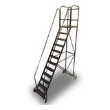 Escalera Rodante Burro Plegable Depósito Plataforma 3m Refor