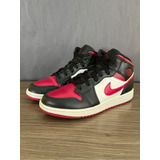 Air Jordan 1 Mid Gs Bred Toe Nike