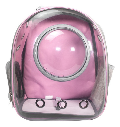 Mochila Back Pack Transportadora Gato Perro Mascota Pequeña Color Rosa