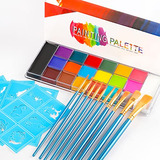 Juego De Pintura Facial Y Corporal Profesional Paleta D...