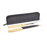 Set Cuchillo Y Tenedor Acero Inox. Estuche Asador