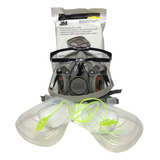 Respirador De Máscara 3m 6200 Con 1 Par De Cartuchos Químicos Para Vapores Orgánicos (modelo 3m 6003) - Tam M