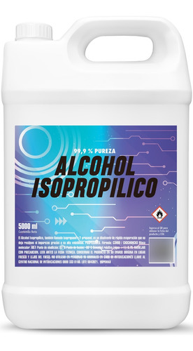 Alcohol Isopropilico  X 5 Litros 99,9% Maxima Pureza