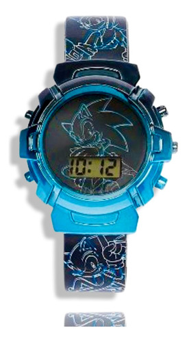 Reloj Sonic Carcasa Metálica Pantalla Lcd Y Luz Importado