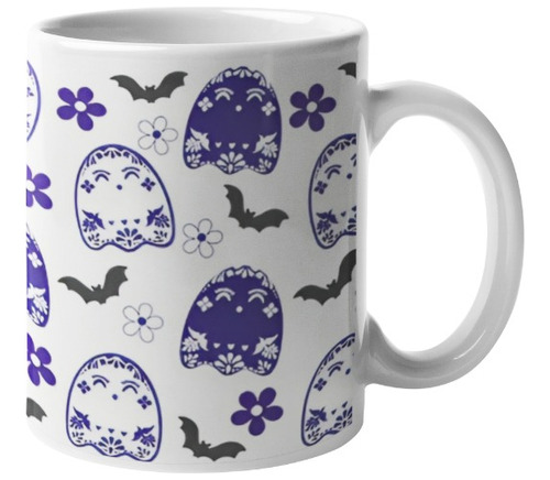 Taza Café Cerámica Fantasma Halloween Personalizada Talavera