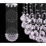 Candelabro Led Moderno Blanco K9 Con Bola De Cristal Para Mo