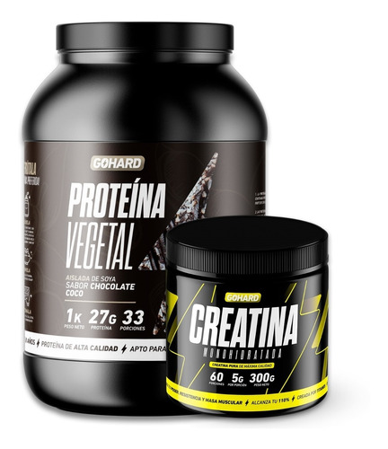 Pack Proteína Vegetal + Creatina Monohidrato 300gr - Gohard