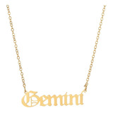 Collar Géminis Horóscopo Signo Del Zodiaco Letras Góticas