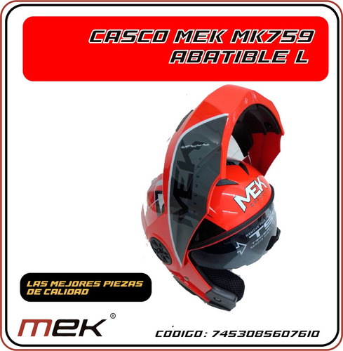 Casco Abatible Racer 52 Sport Rojo Talla L Mek 7610
