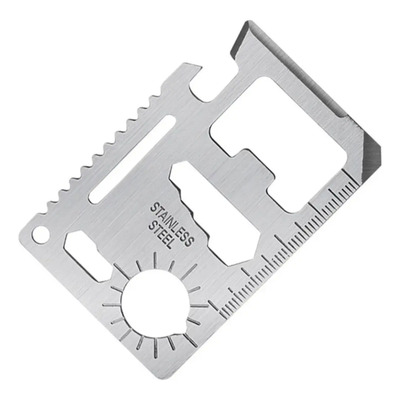 Tarjeta Táctica Multiherramienta Campismo Acero 11 En 1 Protactical® Color Plateado | MercadoLibre