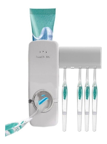 Dispensador Dosificador De Crema Dental + 5 Porta Cepillos 