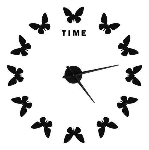 X Reloj De Pared Grande Con Forma De Mariposa, Diseño J