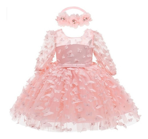 D Vestido De Bebé Niña Cumpleaños Fiesta Elegan Bautismo