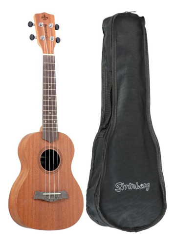 Ukulele Concert Strinberg Elétrico Uk06c Mogno Fosco Com Bag