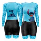 Uniforme De Patinaje Manga Larga Stitch Infantil-adulto