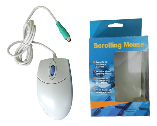 Mouse Leadership Ps2 Com 3 Botões Esfera (bolinha) Pc Antigo