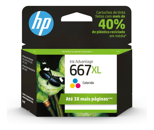 Cartucho Hp 667xl Tricolor Original 3ym80al Hp 2775 1275