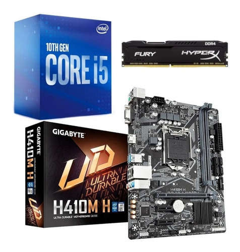 Kit Intel 10 Geração I5 10400f Gigabyte H410m-h 32gb 2666mhz