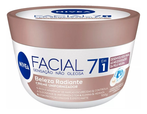 Nivea Facial 7 Em 1 Creme Uniformizador Beleza Radiante 100g