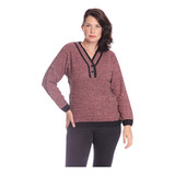 Pullover De Mujer Manga Larga Multicolor Abrigado 3009