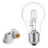 Kit 1 Lampada Halogena Para Churrasqueira 100w E 1 Soquete Luz Branco-quente 110v