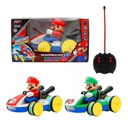 Carro Mario Kart Control Remoto Y Luces Bateria Recargable