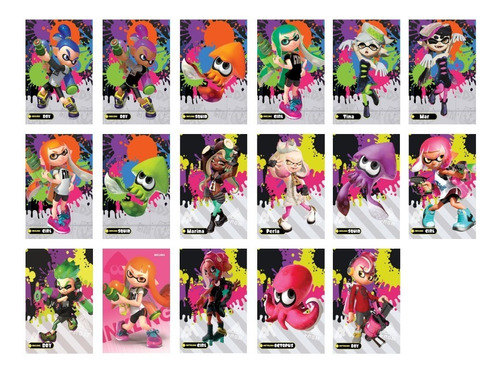 Amiibos (tarjetas) Full Set Splatoon 2 (17 Unid)