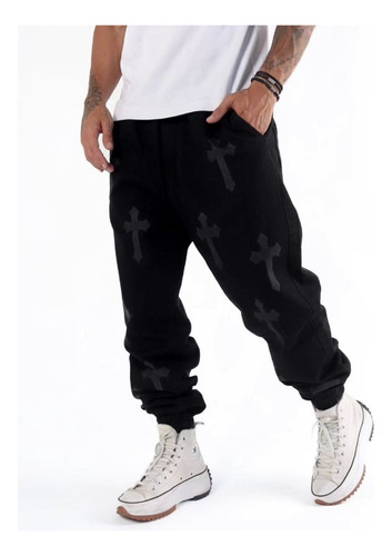 Jogger Mom Kross Holgado Hombre Oversize Negro 