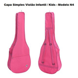 Capa Simples Nylon P/ Violão Infantil N4 - Cor De Rosa