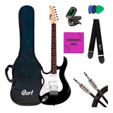 Guitarra Cort Stratocaster Canhoto G110 Bk Hss + Acessórios