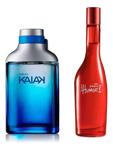 Perfume Desodorante Colônia Kaiak Clássico Masculino 100ml + Perfume Colônia Meu Primeiro Humor Feminino 75ml