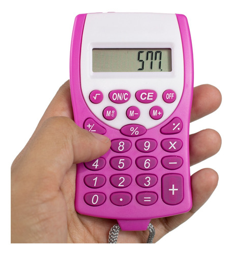 Mini Calculadora De Bolso Cordão Pescoço Colorida Barato