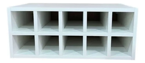 Garrafeiro Adega De Vinho Com 10 Nichos Mdf Branco 30x64x30